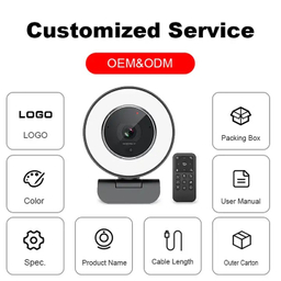 وب کم مدل 2K HDR 60fps Remote Control Ring Light