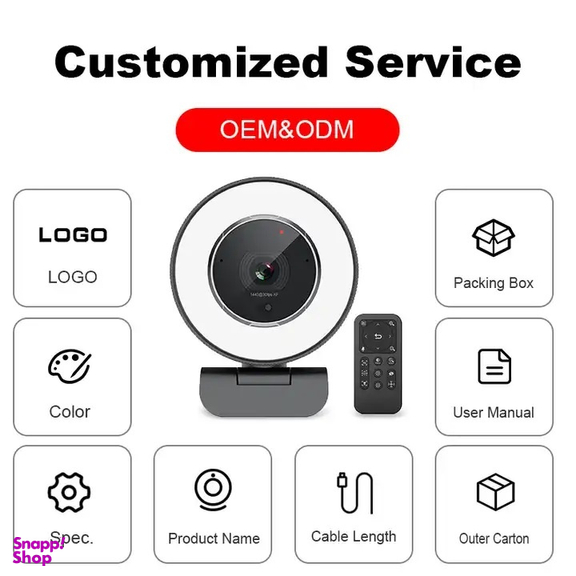 وب کم مدل 2K HDR 60fps Remote Control Ring Light