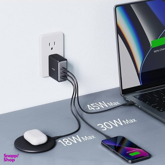 شارژر دیواری 100 وات انکر مدل 736 GaN II (دوپین EU)