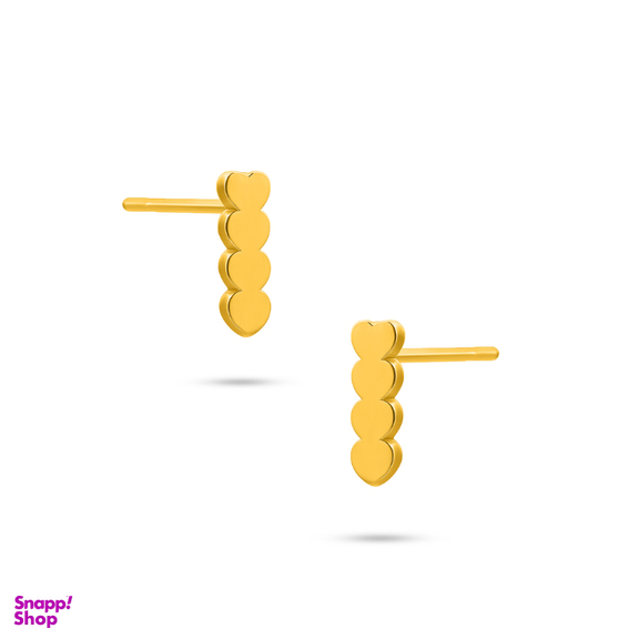 گوشواره طلا 18 عیار زنانه سی گلد گالری مدل قلب آبشاری