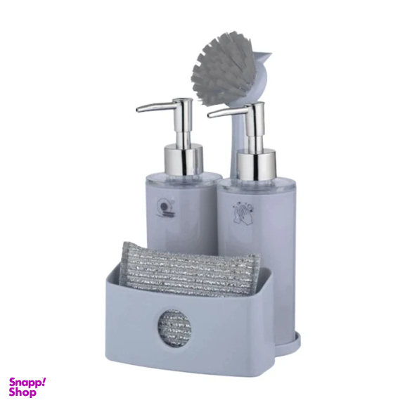 مخزن مایع ظرفشویی لیمون کد 11232 به همراه فرچه و اسکاچ