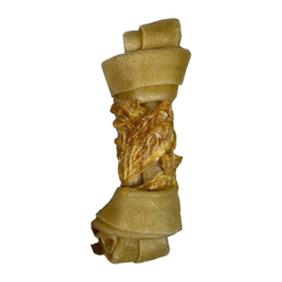 تشویقی سگ شهر پت مدل ایز گود استخوان گره ای دورپیچ مرغ طول 12 سانتی متر