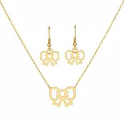 نیم ست طلا 18 عیار زنانه طرح پروانه کد A03