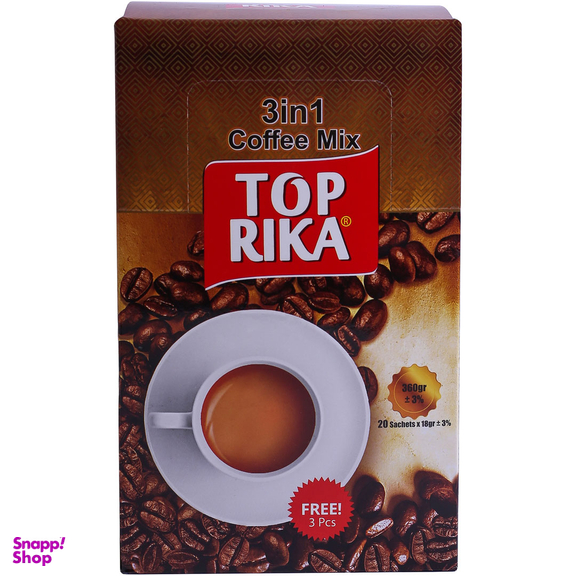 کافی میکس 3 در 1 تاپریکا ساشه ۱۸ گرمی بسته ۲۰ عددی