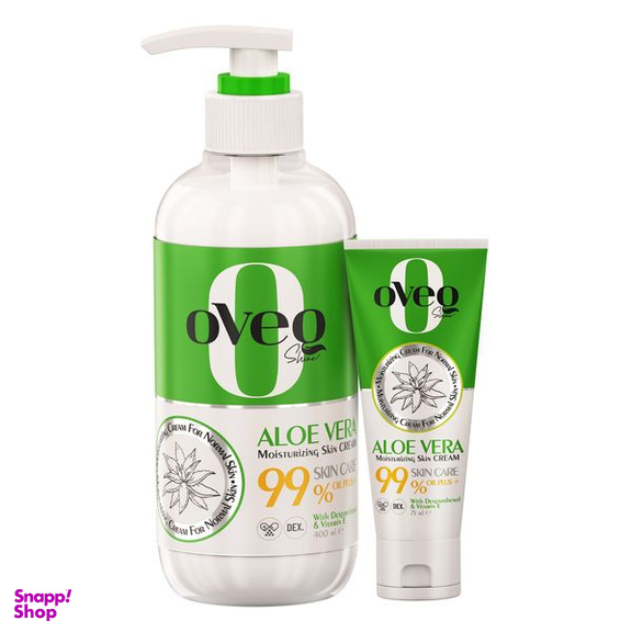 کرم مرطوب کننده اوک شاین مدل آلوئه ورا حجم 400 میلی لیتر به همراه کرم مرطوب کننده اوک شاین کد 01 حجم 75 میلی لیتر