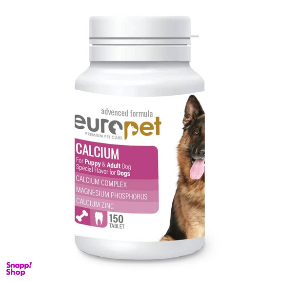 قرص تقویت استخوان سگ و توله سگ یوروپت مدل Calcium وزن 127 گرم