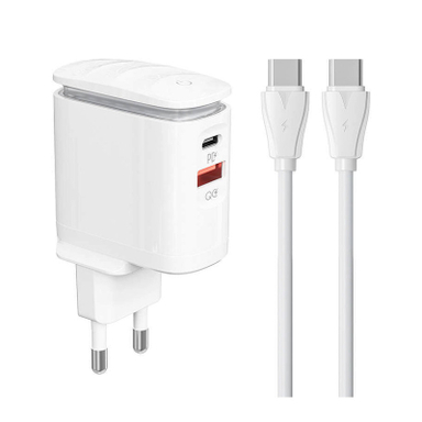 شارژر دیواری 25 وات الدینیو مدل A2423C همراه با کابل USB-C