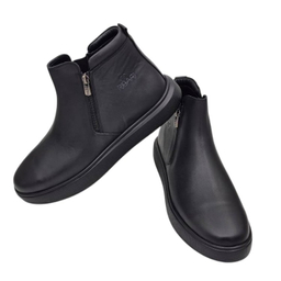 نیم بوت طبی مردانه چرم ریباری مدل Z10 رنگ مشکی