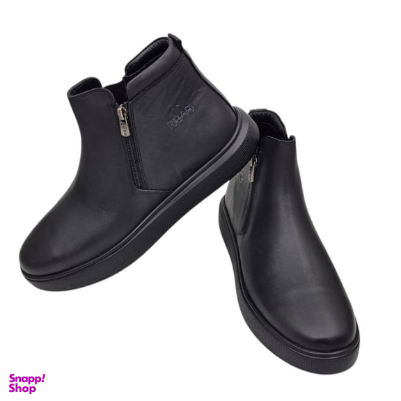 نیم بوت طبی مردانه چرم ریباری مدل Z10 رنگ مشکی