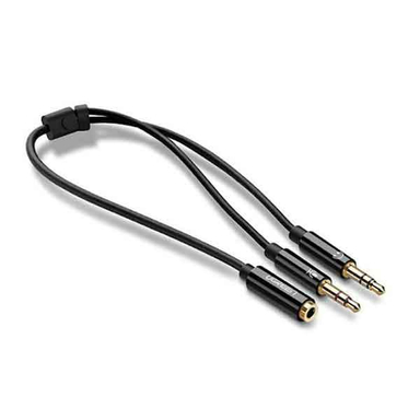 کابل تبدیل 1 به 2 صدا Jack 3.5mm یوگرین مدل AV140 AUX کد 20898 طول 20 سانتی متر