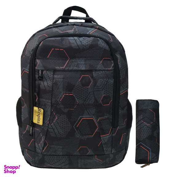 کیف مدرسه رسپینا اسپرت طرح شش ضلعی مدل hexagon با جامدادی