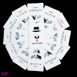 ماسک ایفای نقش مافیا مدل اشرافی بسته 12 عددی رنگ مشکی به همراه 30 کارت بازی