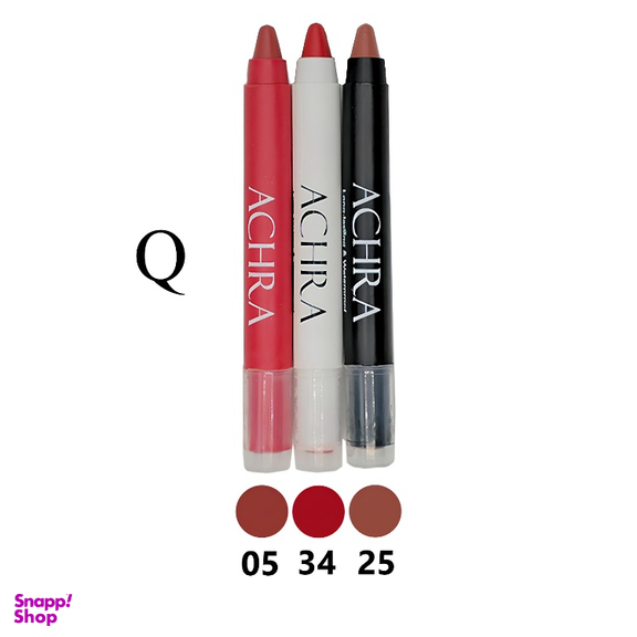 رژ لب جامد جامد مخملی آچرا مدل Q مجموعه 3 عددی