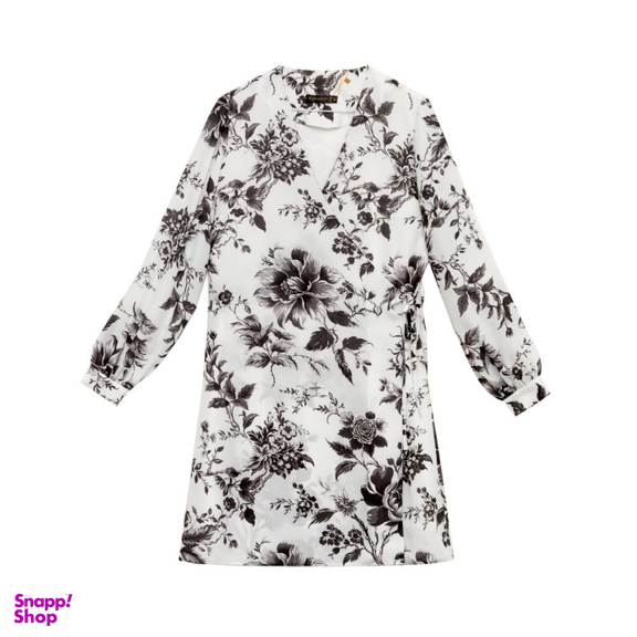 پیراهن زنانه برنس مدل ملورا رنگ مشکی سفید