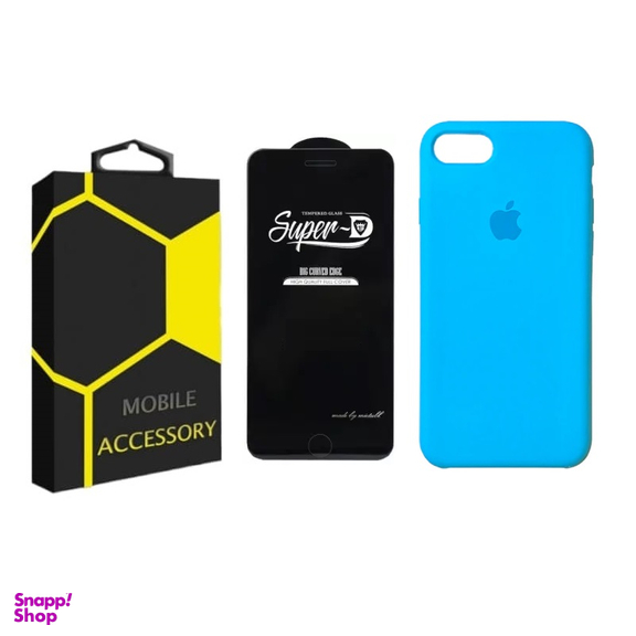 کاور گوشی موبایل مدل سیلیکونی مناسب اپل Iphone SE 2022 / SE 3 به همراه محافظ صفحه نمایش SuperD