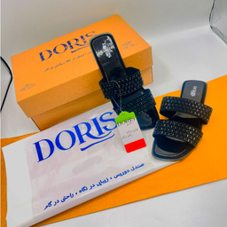 صندل زنانه دوریس مدل آسمان دو بند رنگ مشکی