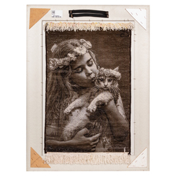 تابلو فرش دستباف سی پرشیا مدل دختر و گربه کد 903393