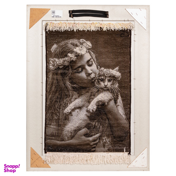 تابلو فرش دستباف سی پرشیا مدل دختر و گربه کد 903393