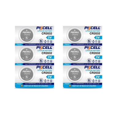 باتری سکه ای پی‌ کی سل مدل CR2032 3V Lithium Manganese بسته 6 عددی
