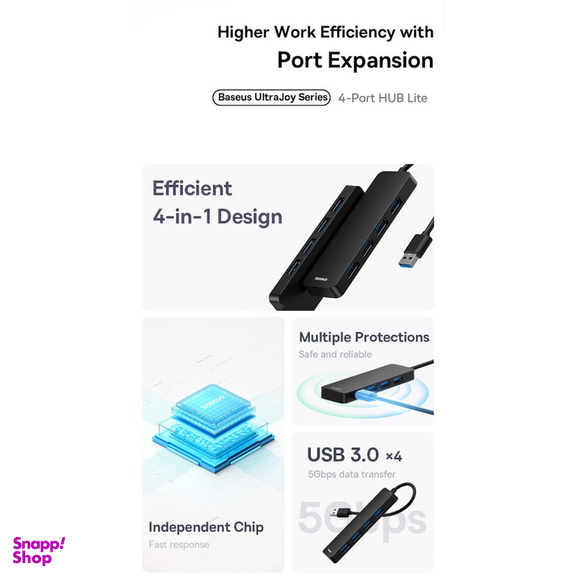 هاب 4 پورت USB 3.0 بیسوس مدل BS-OH080 15cm
