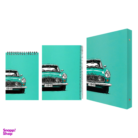 بسته لوازم تحریر پدیده نقش طرح ماشین کلاسیک مجموعه 3 عددی