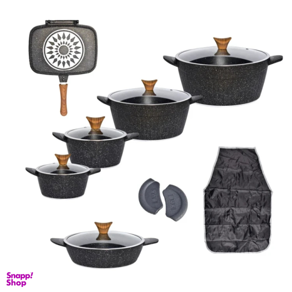 سرویس پخت و پز 15 پارچه بی.وی.کی مدل دورو گرانیت کد 713515