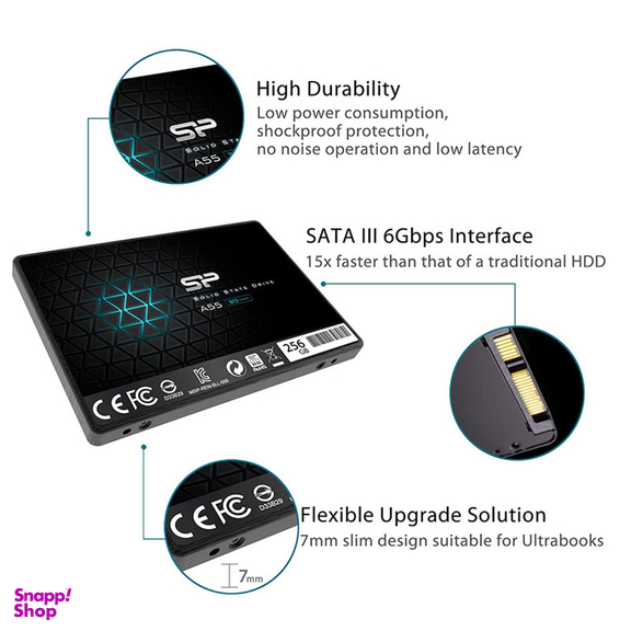اس اس دی اینترنال SATA3.0 سیلیکون پاور مدل Ace A55 ظرفیت 256 گیگابایت