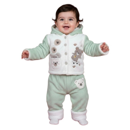 کاپشن دو تکه نوزاد گلیران کد 126 رنگ سبز