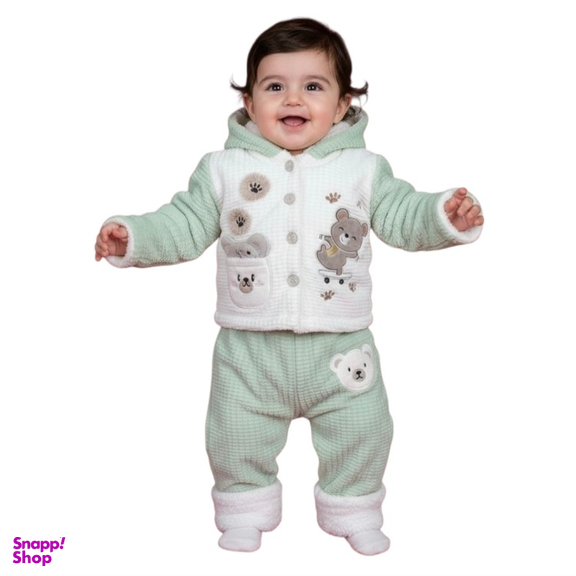 کاپشن دو تکه نوزاد گلیران کد 126 رنگ سبز