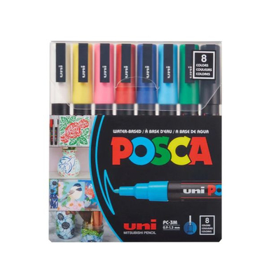 ماژیک رنگ آمیزی یونی بال مدل POSCA 3M بسته  8 عددی