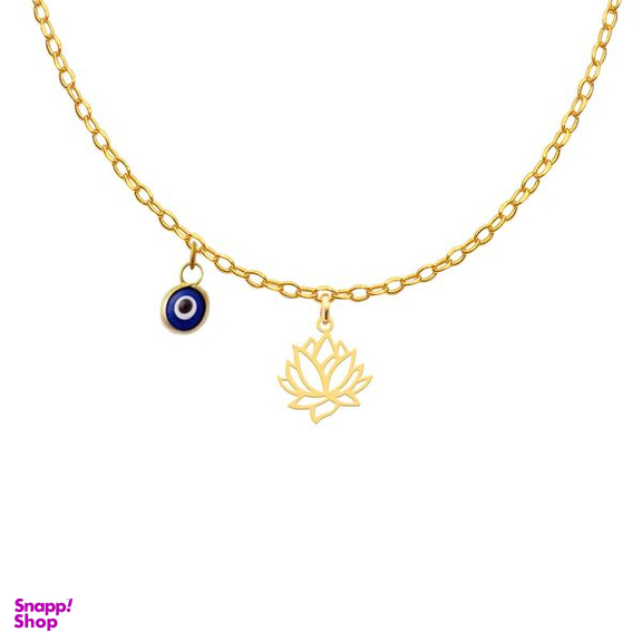 گردنبند طلا 18عیار دخترانه کرابو طرح گل نیلوفر مدل Kr11038