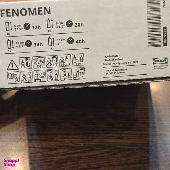 شمع استوانه ایکیا مدل FENOMEN مجموعه 4 عددی