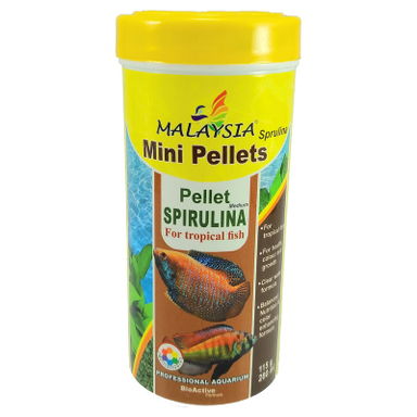 غذای ماهی مالزی مدل mini Pellet Spirulina وزن 115 گرم