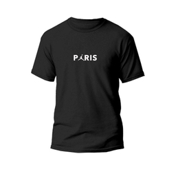 تیشرت مردانه طرح پاریس کد TM01 رنگ مشکی
