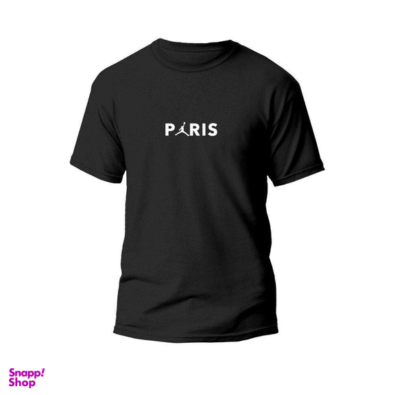 تیشرت مردانه طرح پاریس کد TM01 رنگ مشکی