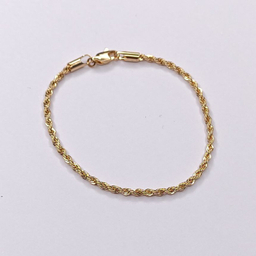 دستبند ژوپینگ زنانه مدل طنابی پیچی رنگ طلایی