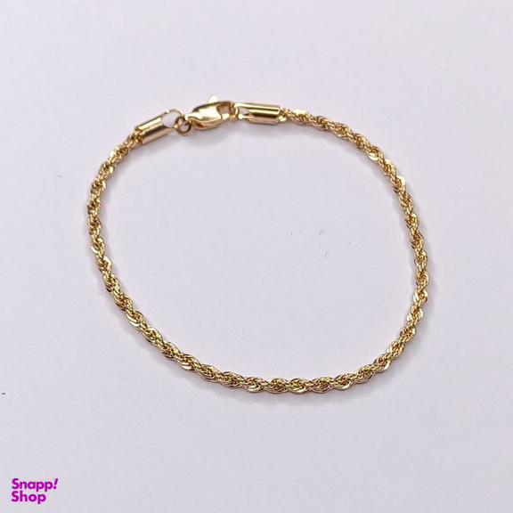 دستبند ژوپینگ زنانه مدل طنابی پیچی رنگ طلایی