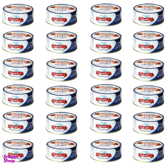کنسرو ماهی تون در روغن گیاهی گلدل وزن 180 گرم بسته 24 عددی