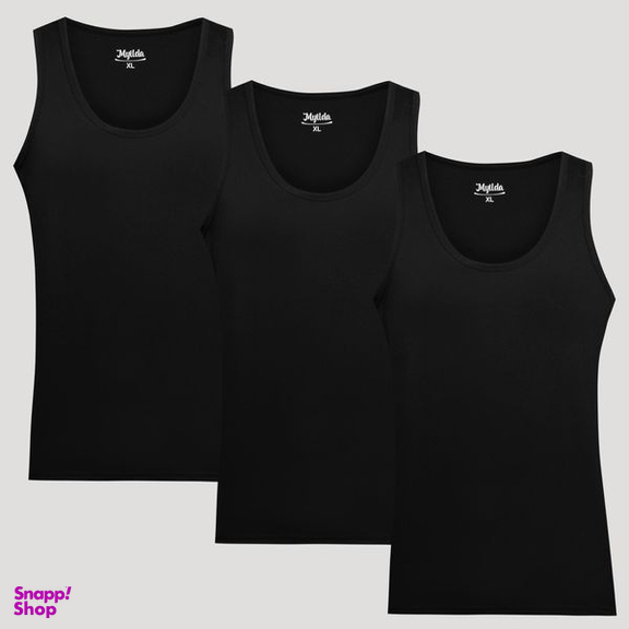زیرپوش رکابی مردانه ماییلدا مدل پنبه ای کد 4712-3 رنگ مشکی بسته 3 عددی