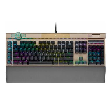 کیبورد باسیم مکانیکال مخصوص بازی کورسیر مدل K100 RGB Midnight Gold