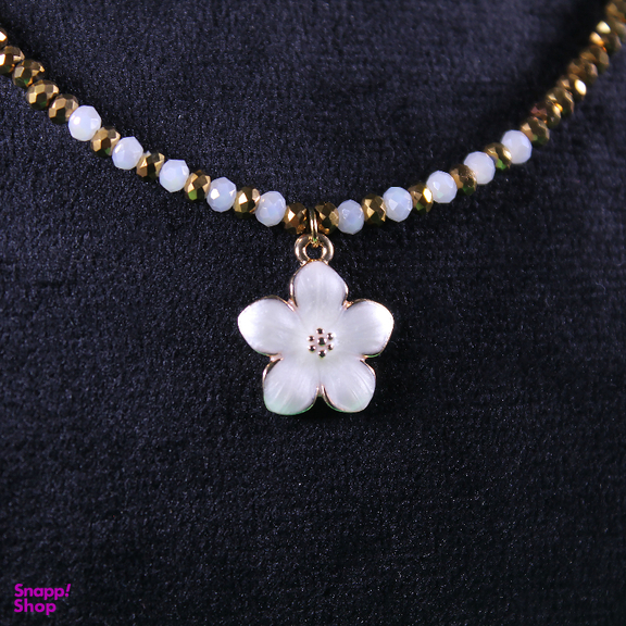 گردنبند زنانه طرح گل مدل دست ساز منجوقی کد 03