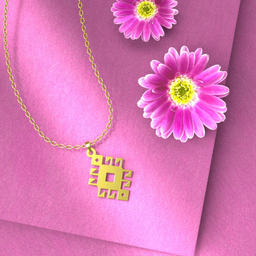 گردنبند طلا 18 عیار زنانه مدوپد مدل هندسی کد F3-1-1279