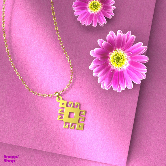 گردنبند طلا 18 عیار زنانه مدوپد مدل هندسی کد F3-1-1279