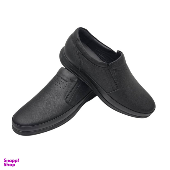 کفش طبی مردانه چرم ریباری مدل R79 رنگ مشکی