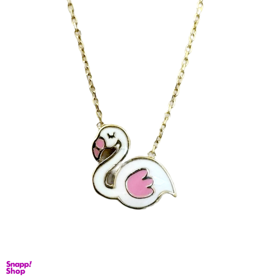 گردنبند طلا 18 عیار دخترانه مدل فلامینگو کد 101304