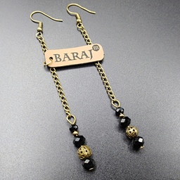 گوشواره زنانه باراج من مدل آویز زنجیر دار کریستالی کد GS-02
