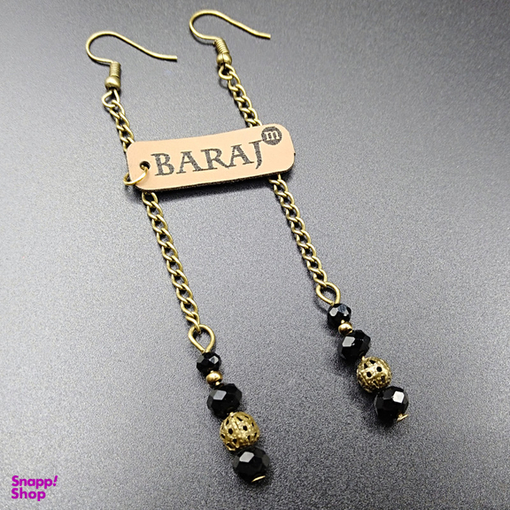 گوشواره زنانه باراج من مدل آویز زنجیر دار کریستالی کد GS-02
