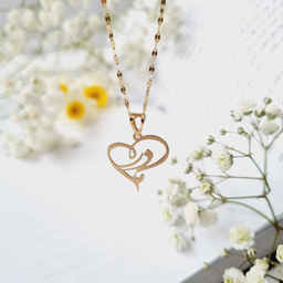 پلاک گردنبند زنانه طلا 18 عیار گوزن طرح مادر کد JFH48