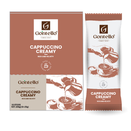 کاپوچینو خامه ای گونتلو وزن 250 گرم بسته 10 عددی