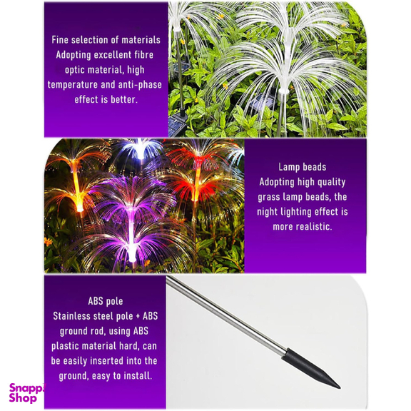 چراغ پارکی خورشیدی سولونیکس مدل قاصدک دو طبقه مجموعه 6 عددی